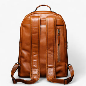 bags : Rugzak Bruin - Diogo Luxe Leren Laptoprugzak - Stijlvol en Ruim in van Pantino