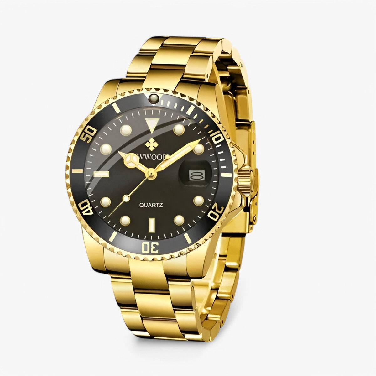 watches : Horloge Blauw - Luxe Roestvrijstalen in Zwart goud van Pantino