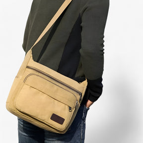 bags : Schoudertas Heren Zwart - Multifunctionele Canvas in van Pantino
