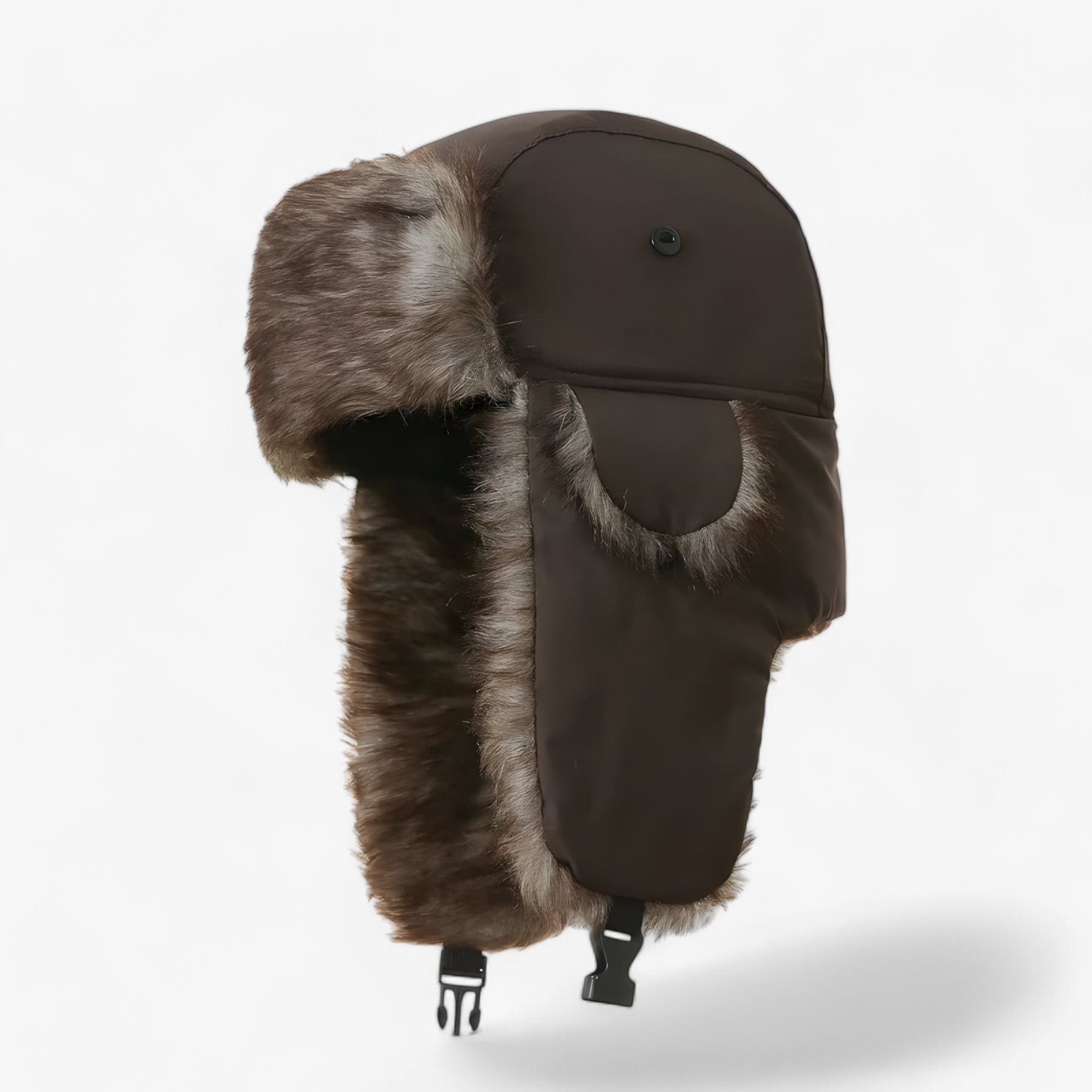 Hat : Hoed Beige - Warme Russische Winterhoed - Beschermt Tegen Kou & Wind in Koffie Één maat van Pantino