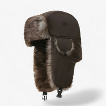 Hat : Hoed Beige - Warme Russische Winterhoed - Beschermt Tegen Kou & Wind in Koffie Één maat van Pantino