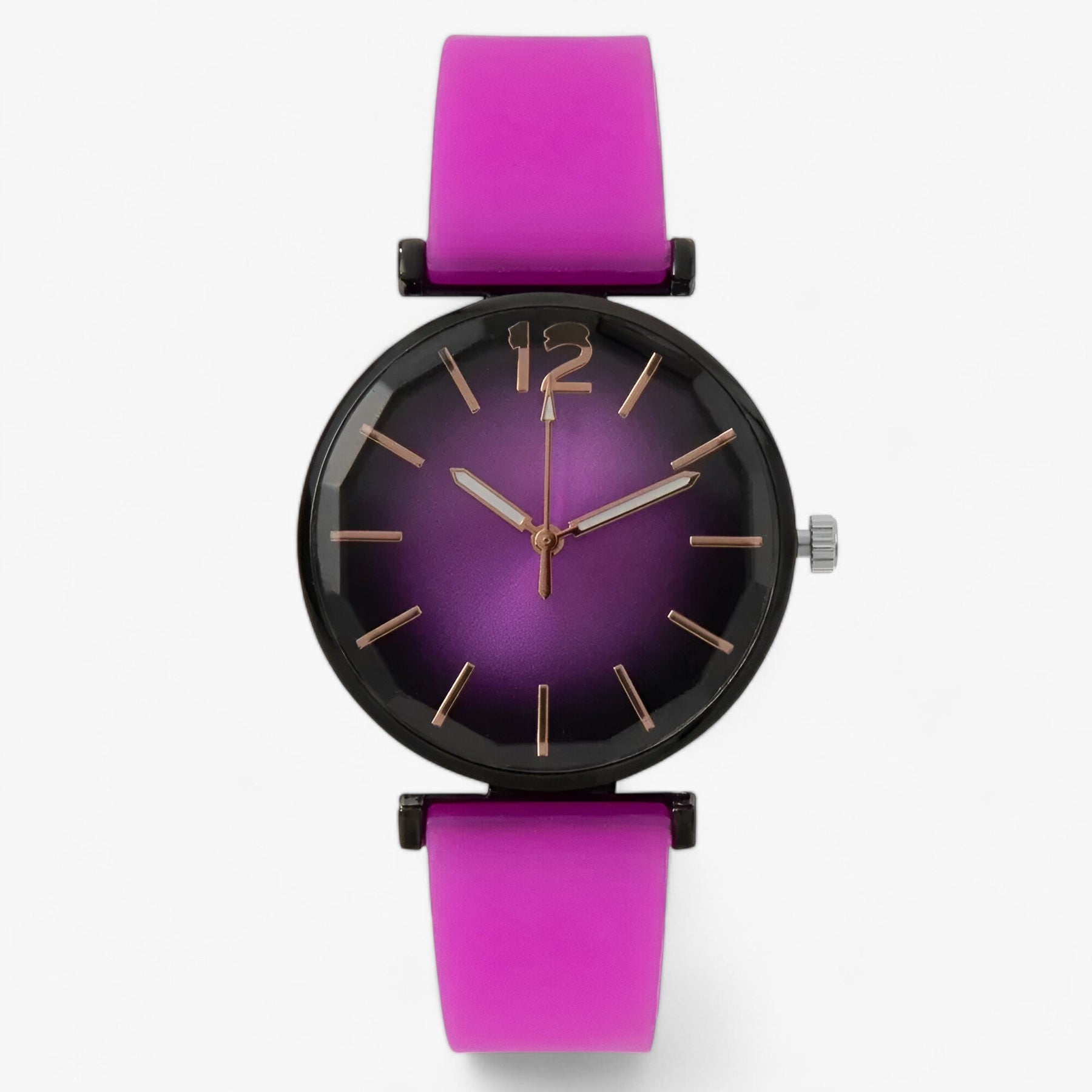 watches : Trendy Sportstoel - Zwarte Onderstel, Groene Siliconen Band in violet van Pantino