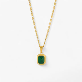 Necklace : Ketting met Smaragden in Gouden Plating - Elegant en Robuust - Goud in van Pantino