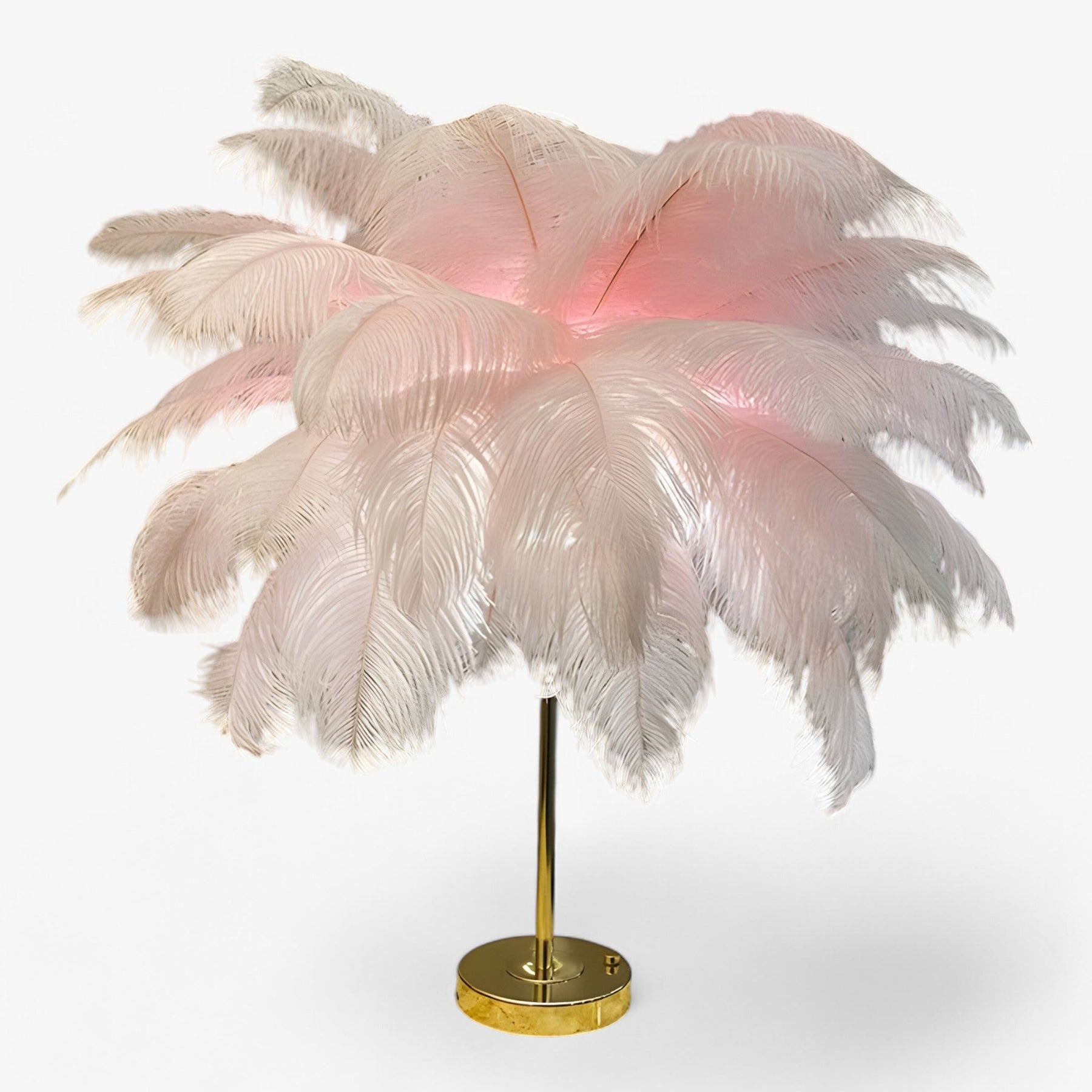 home & garden : FeatherGlow - Tafel Lamp met Touch Control - LED met Veren voor Trouwen en Kamerdecoratie in Roze van Pantino