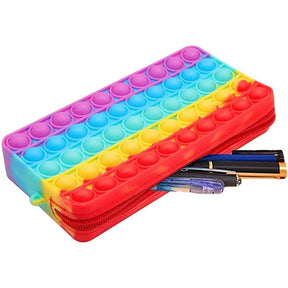 Pencil Case : Pop It Etui Kinderen - Fidget Stress Reliëf Etui - Siliconen in van Pantino