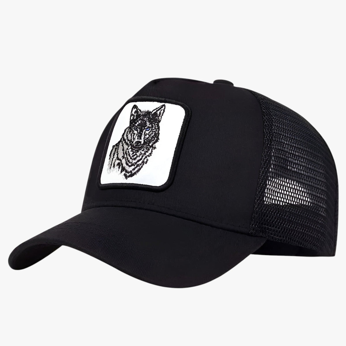 Baseball Cap : Ademend Zomerkap voor de Wolf Heren - Zwart met Wit Label in Zwart met wit label van Pantino
