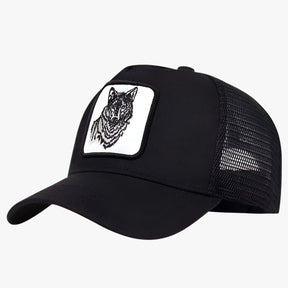 Baseball Cap : Ademend Zomerkap voor de Wolf Heren - Zwart met Wit Label in Zwart met wit label van Pantino