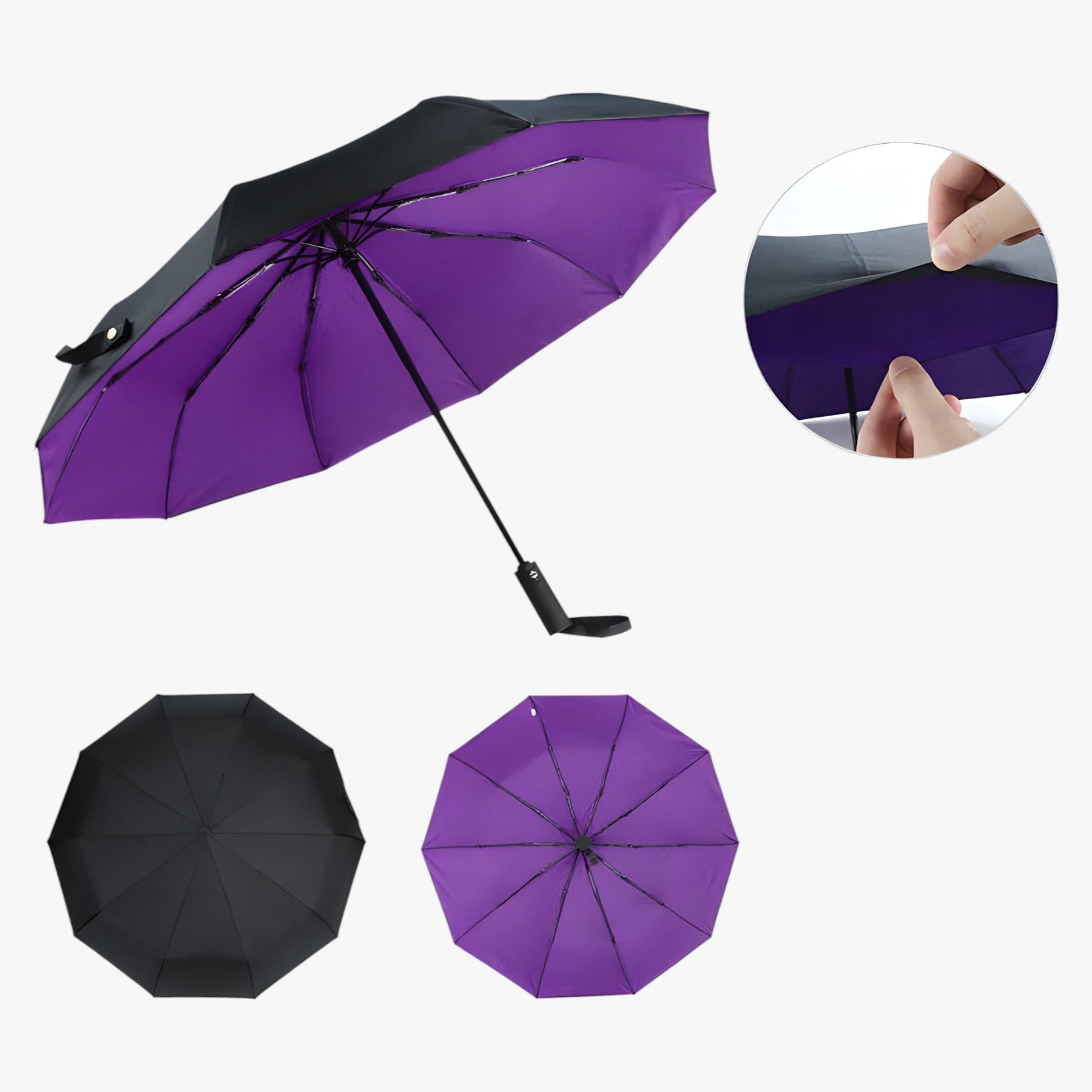 outdoor equipment : Winddichte Zonn Parasol - Groot en Duurzaam voor Alle Weersomstandigheden - Zwart in Violet van Pantino