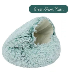 pets : Knus Comfort - Warm Kattennest voor Winterdagen in Groene Korte Pluche van Pantino