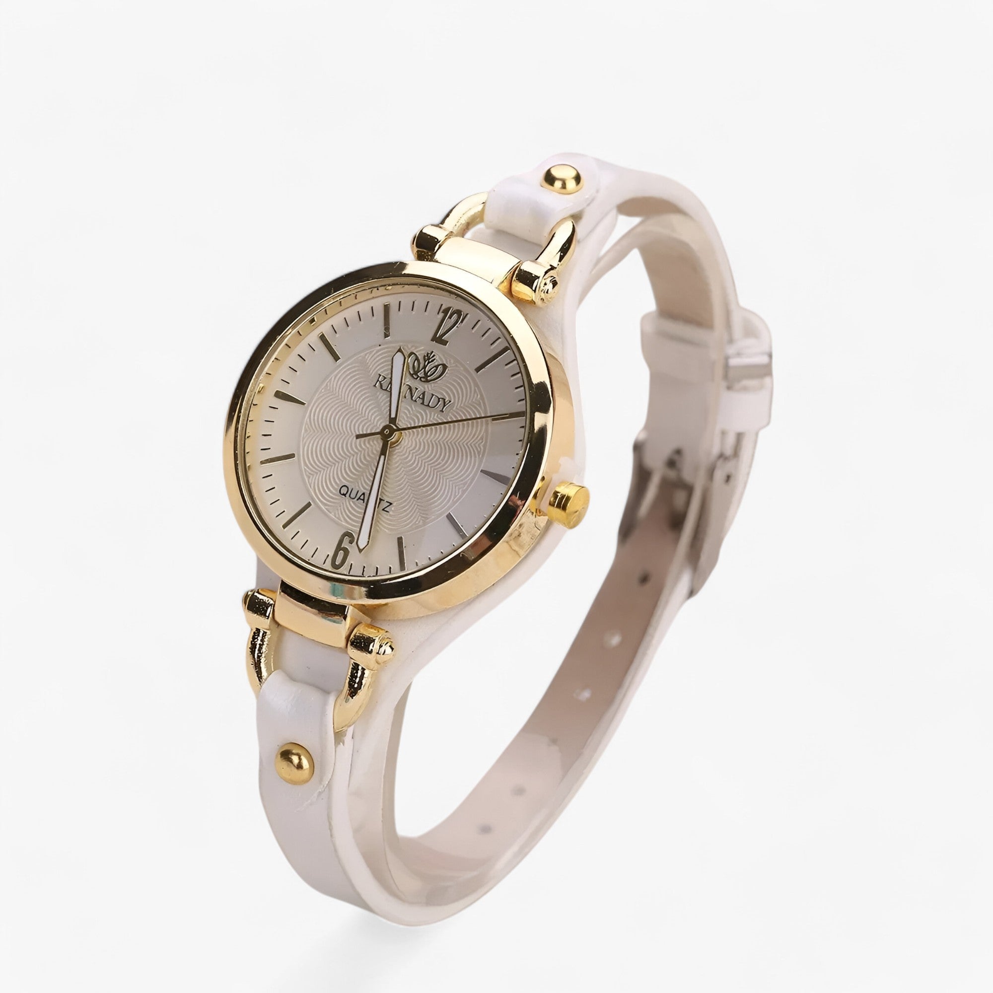 watches : Elegant en Slank PU Leren Armband - Groen in Wit van Pantino