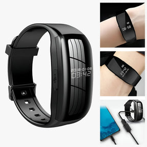 watches : Joris Mini Spraakrecorder Armband - Discreet Opnemen en Veilig Bewaren in Eén Armband - Zwart in van Pantino