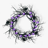Décoration chauve-souris et araignée Halloween - LED effrayante pour portes et fenêtres - Chauve-souris violette  