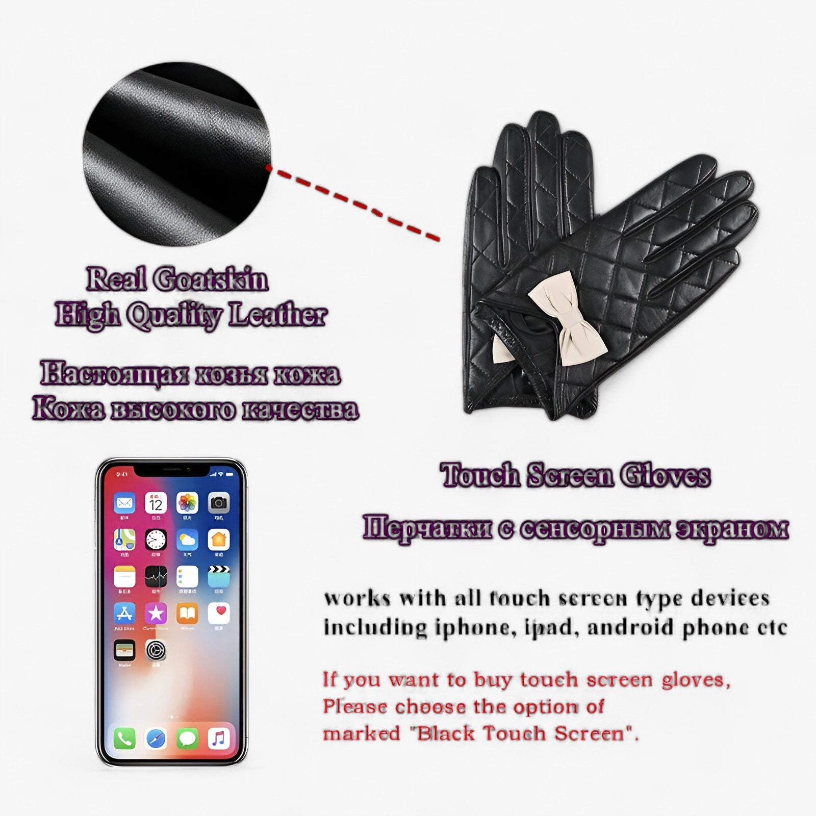 Gloves : Handschoenen Zwart - Chique & Warme Leren - Touchscreen & Comfort in van Pantino