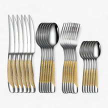 home & garden : StarDine - Bestekset van Roestvrij Staal - Zilver Goud in Zilver goud van Pantino