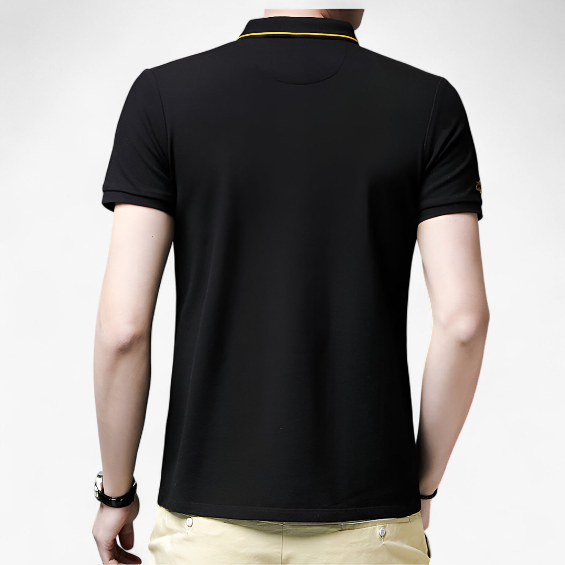 Polo Shirt : Heren Polo Zwart - Ademend Katoen Piqué voor Comfort Fit & Duurzaamheid in van Pantino