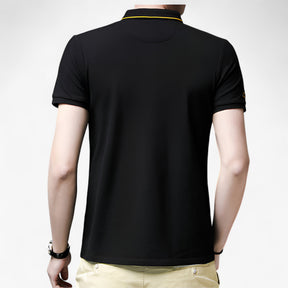 Polo Shirt : Heren Polo Zwart - Ademend Katoen Piqué voor Comfort Fit & Duurzaamheid in van Pantino