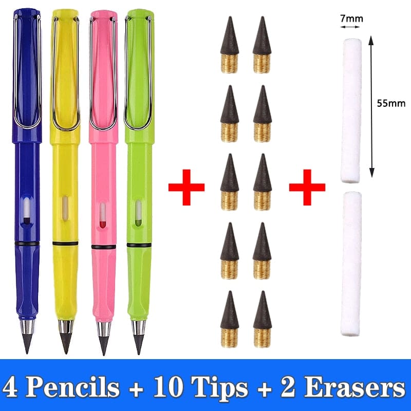 Pencil : Eeuwig Potlood 5mm - Nooit Slijpen Altijd Scherp - Metaal in Set D van Pantino