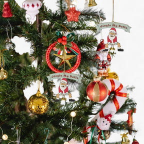 home & garden : Jingle My Bells - Grappige Kerstornament - Bel Hanger Kerstman voor Kerstboom en Nieuwjaarsdecoratie in van Pantino