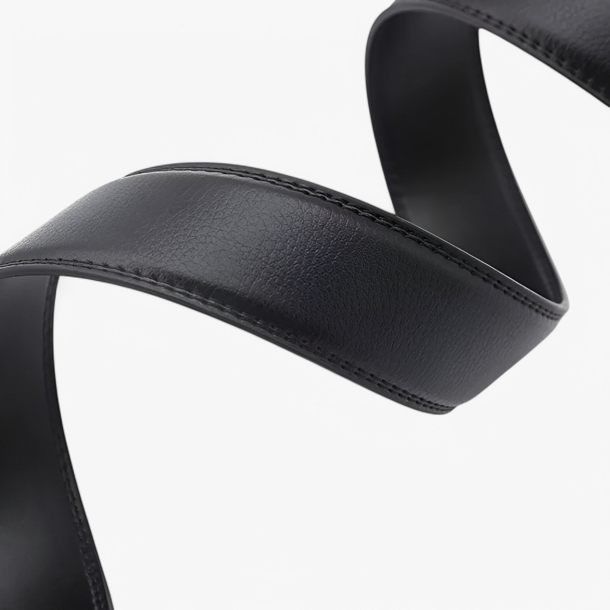Men's Leather Automatic Buckle Belt : Riem Heren Zwart - Leren Herenriem met Automatische Lus in van Pantino