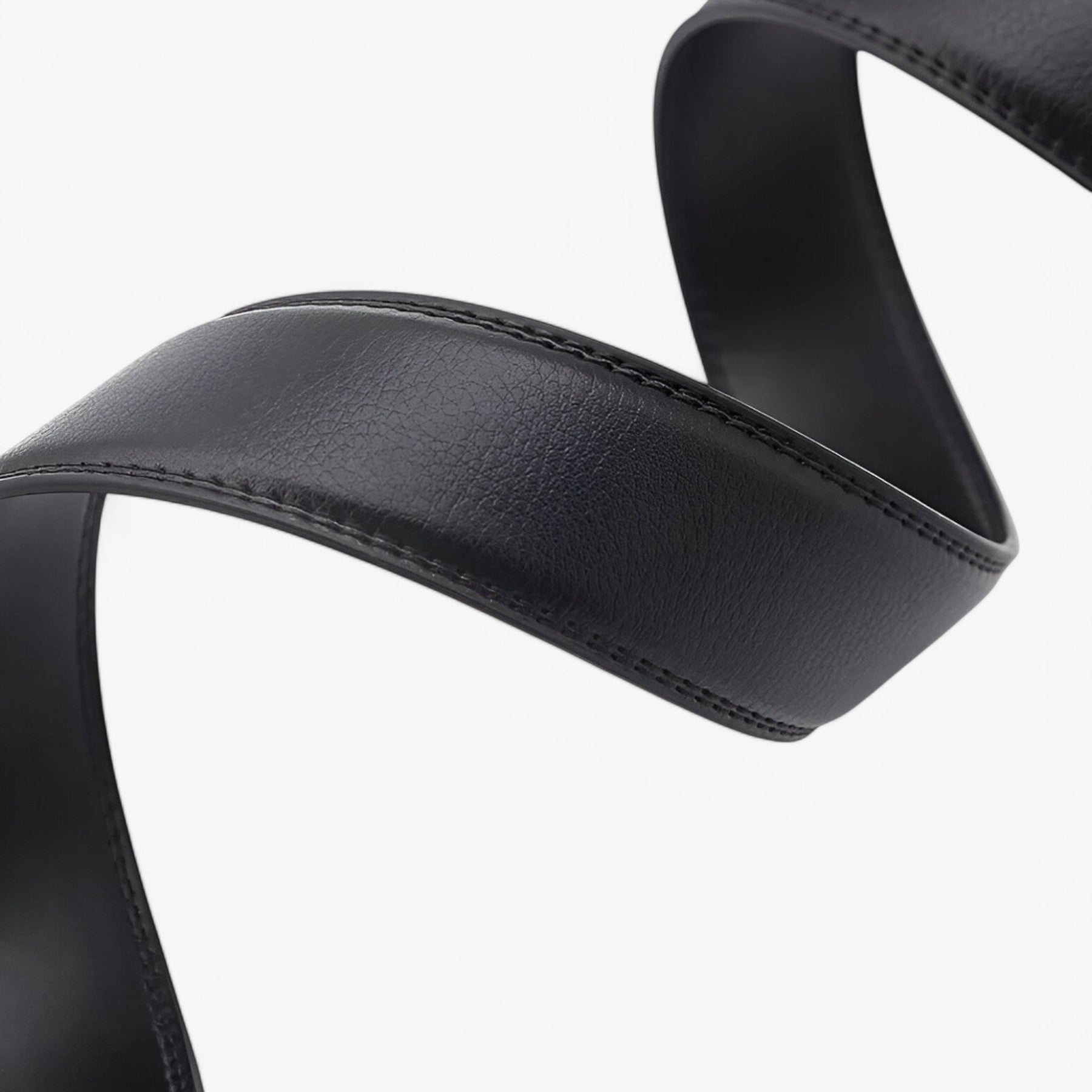 Men's Leather Automatic Buckle Belt : Riem Heren Zwart - Leren Herenriem met Automatische Lus in van Pantino