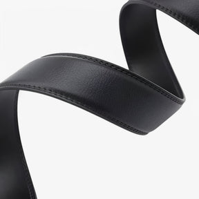 Men's Leather Automatic Buckle Belt : Riem Heren Zwart - Leren Herenriem met Automatische Lus in van Pantino