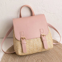 bags : BloomBag Vintage Rieten Tas - Bruin in Roze van Pantino