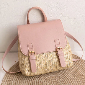 bags : BloomBag Vintage Rieten Tas - Bruin in Roze van Pantino