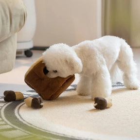 pets : Interactief Snuffelspel Hond Beige - Stimulerend Voerspeelgoed - Stof in van Pantino
