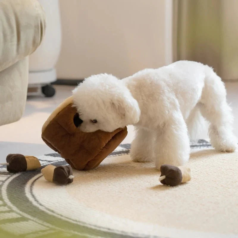 pets : Interactief Snuffelspel Hond Beige - Stimulerend Voerspeelgoed - Stof in van Pantino