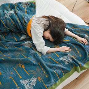 home & garden : Elegante Zomer Cozy Chic Deken voor Je Zomerse Gezelligheid - Zee Blauw in van Pantino