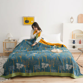 home & garden : Elegante Zomer Cozy Chic Deken voor Je Zomerse Gezelligheid - Zee Blauw in van Pantino