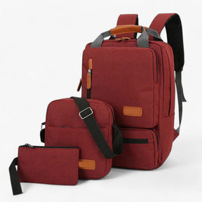 bags : Rugzak Zwart - Set van Rugzakken - Stijlvol en Veelzijdig in rood van Pantino
