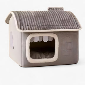 pets : Opvouwbaar Kattenhuis - Knus, Warm en Wasbaar Nest - Grijs in van Pantino
