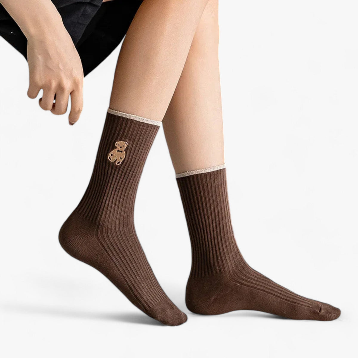Socks : Knus en Schattig (1 Paar + 1 Paar Gratis) - Olijf in van Pantino