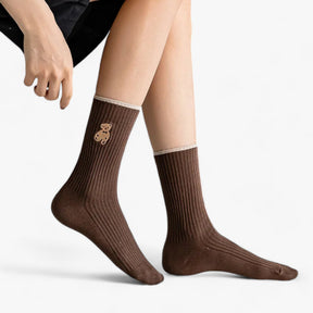 Socks : Knus en Schattig (1 Paar + 1 Paar Gratis) - Olijf in van Pantino