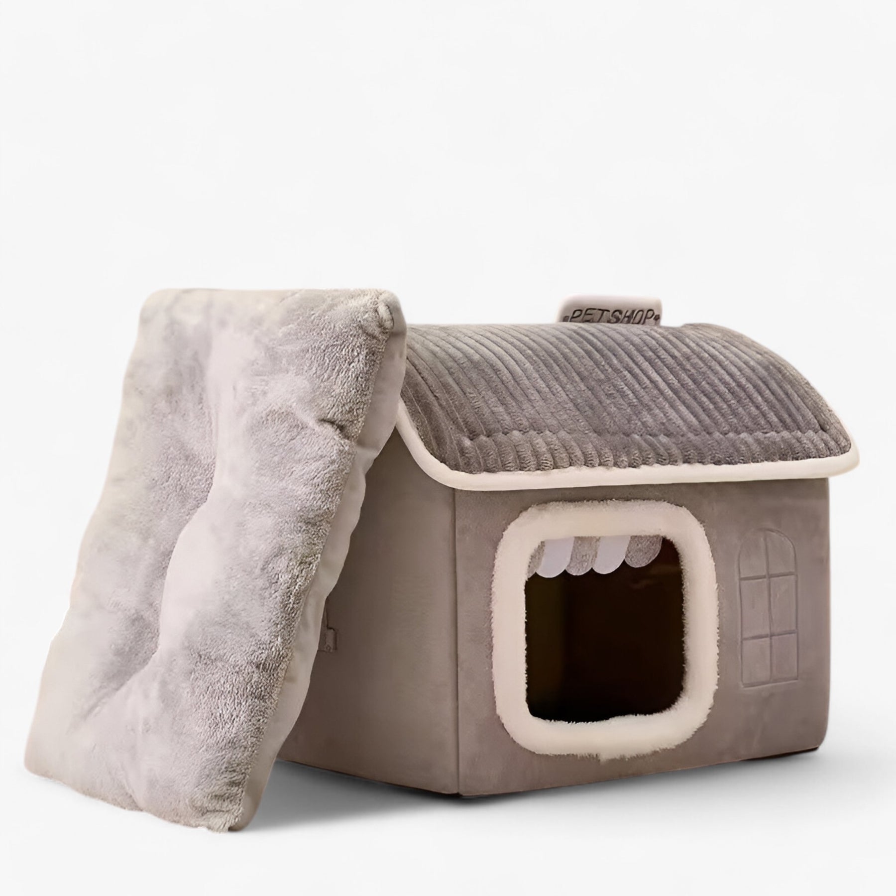 pets : Opvouwbaar Kattenhuis - Knus, Warm en Wasbaar Nest - Grijs in van Pantino