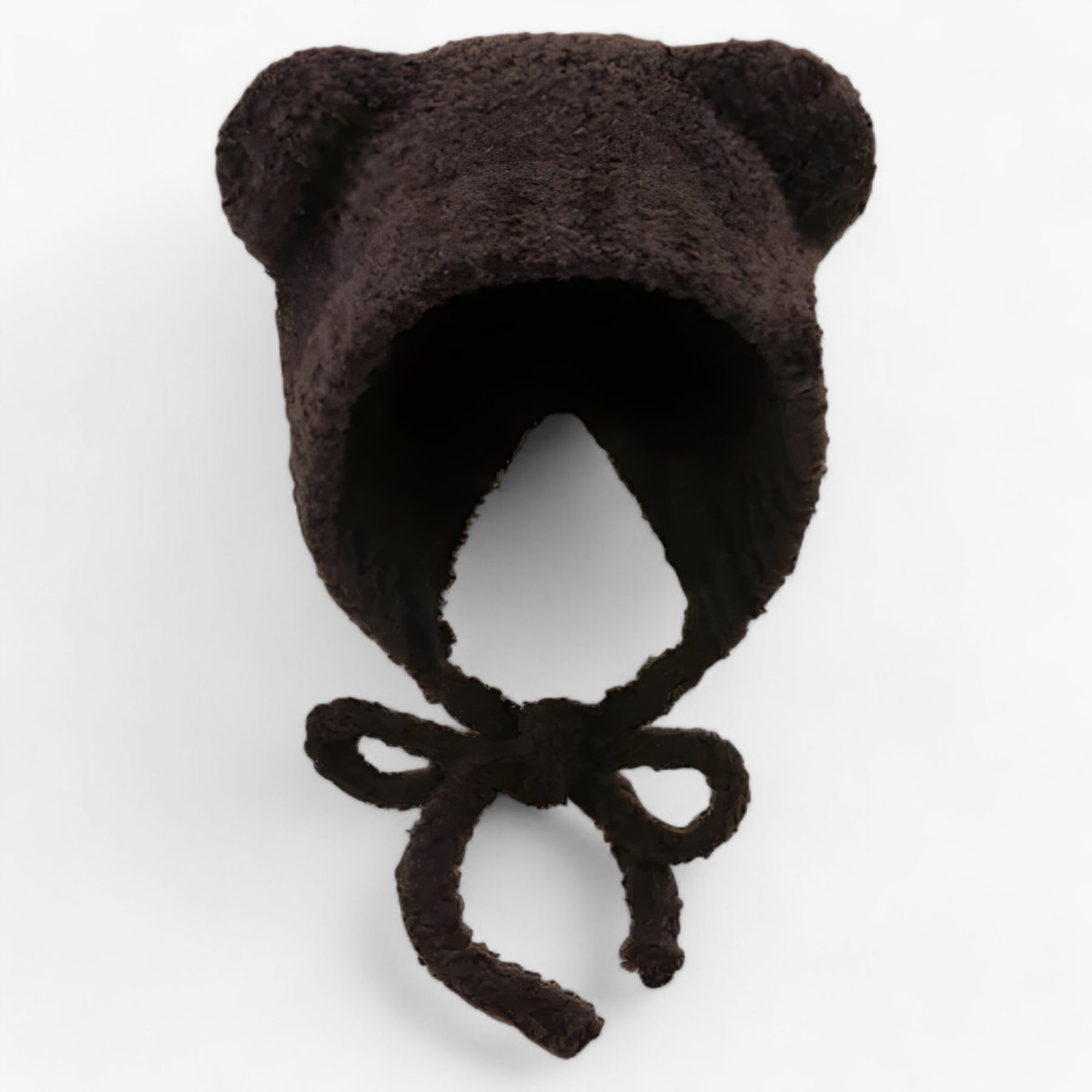 Beanie : Muts Grijs - Warme Leren-Wollen - Trendy & Comfortabel in Bruin 56-58cm van Pantino
