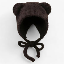 Beanie : Muts Grijs - Warme Leren-Wollen - Trendy & Comfortabel in Bruin 56-58cm van Pantino