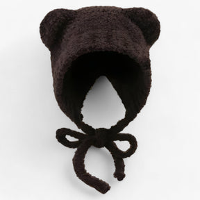 Beanie : Muts Grijs - Warme Leren-Wollen - Trendy & Comfortabel in Bruin 56-58cm van Pantino
