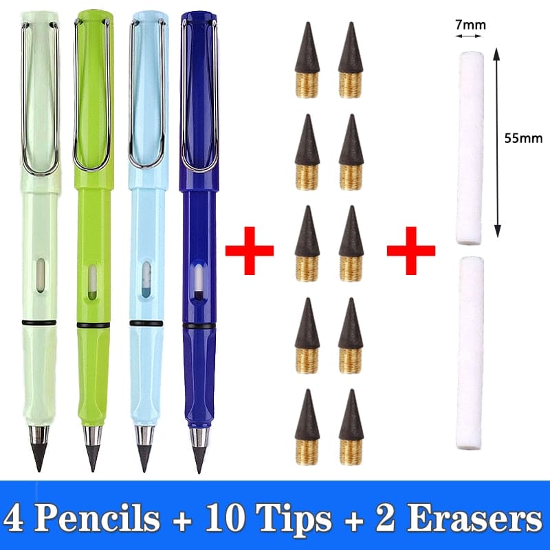 Pencil : Eeuwig Potlood 5mm - Nooit Slijpen Altijd Scherp - Metaal in set H van Pantino