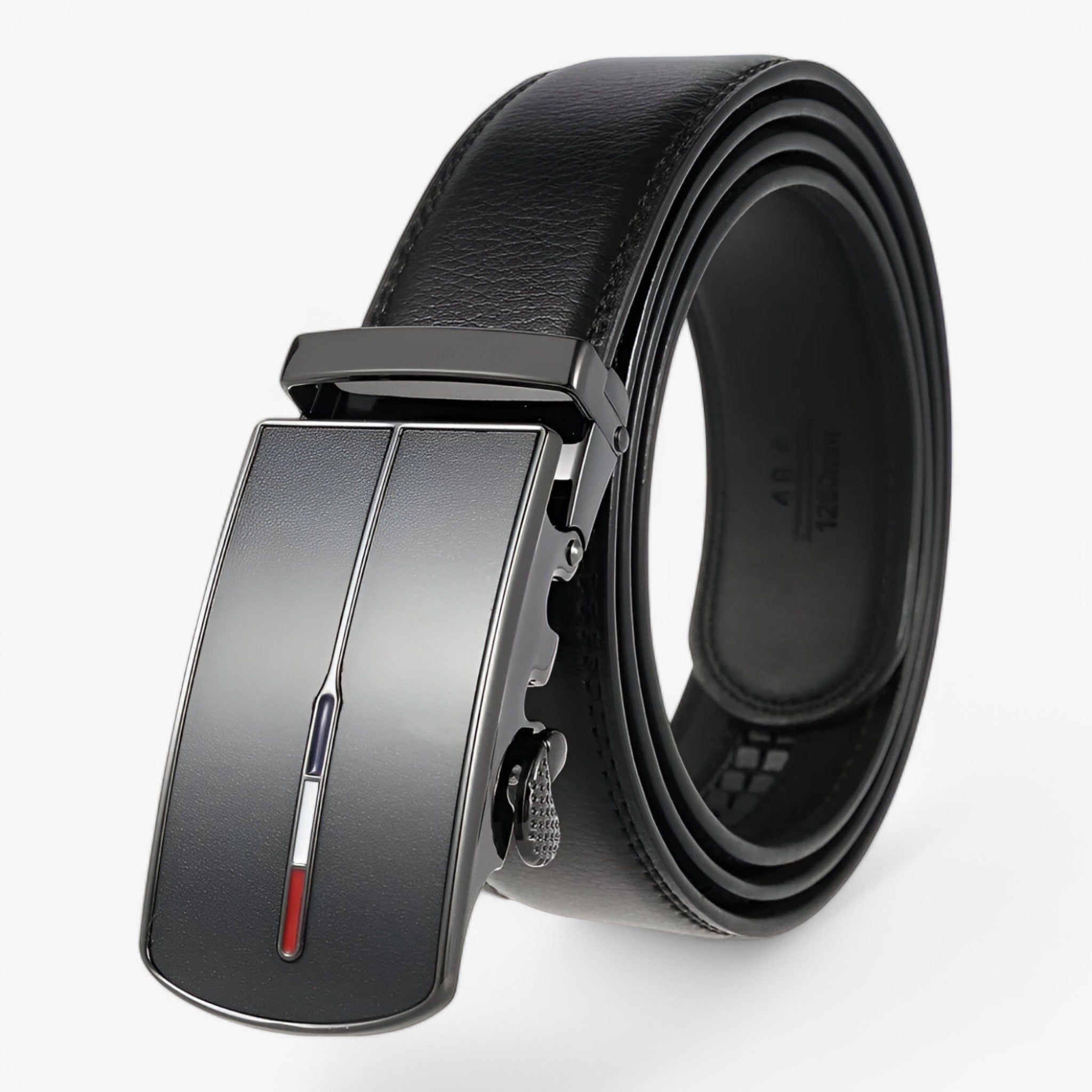 Belt : Riem Heren Zwart - Duurzame Leren Herenriem met Roestvrije Gespen in Zwart van Pantino