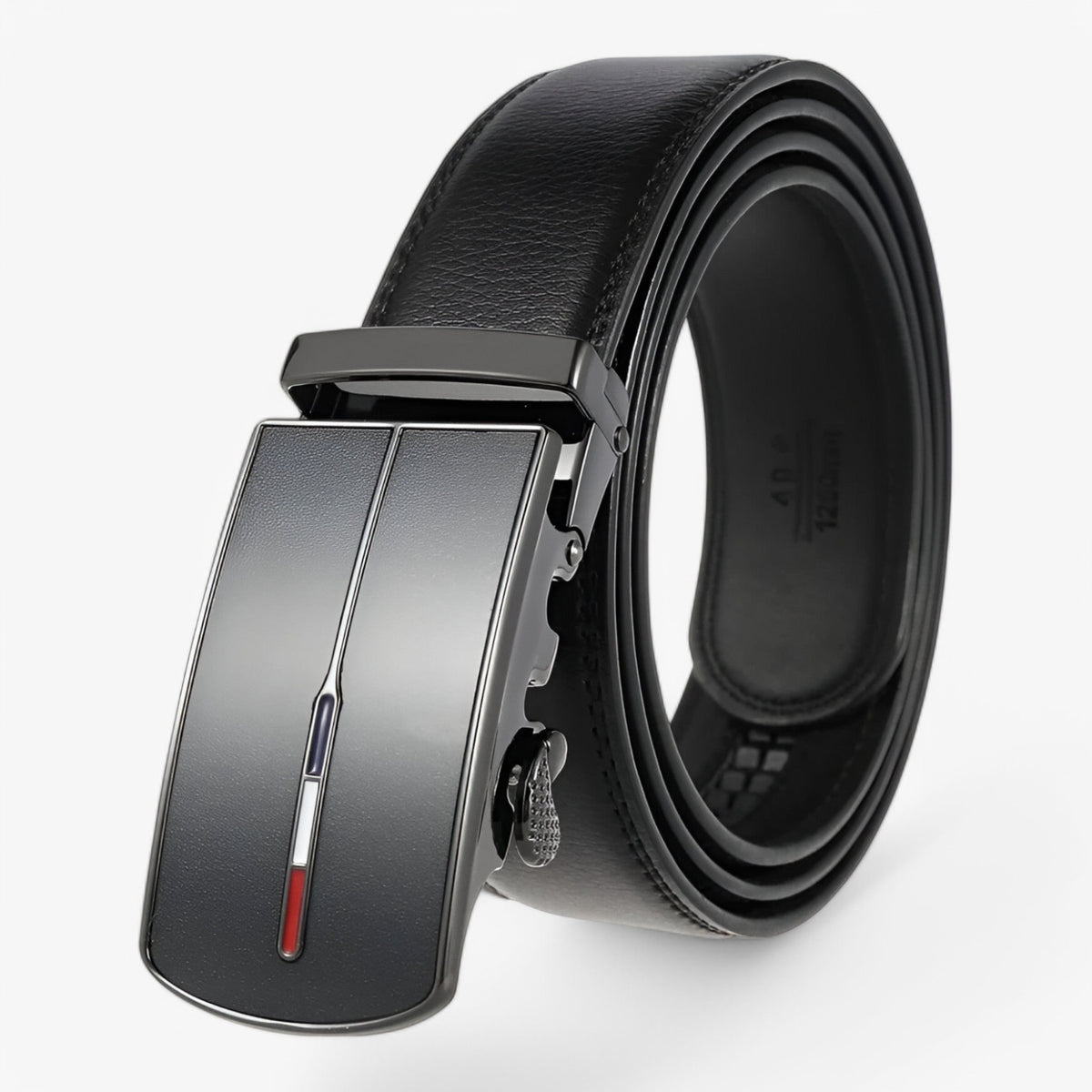 Belt : Riem Heren Zwart - Duurzame Leren Herenriem met Roestvrije Gespen in Zwart van Pantino