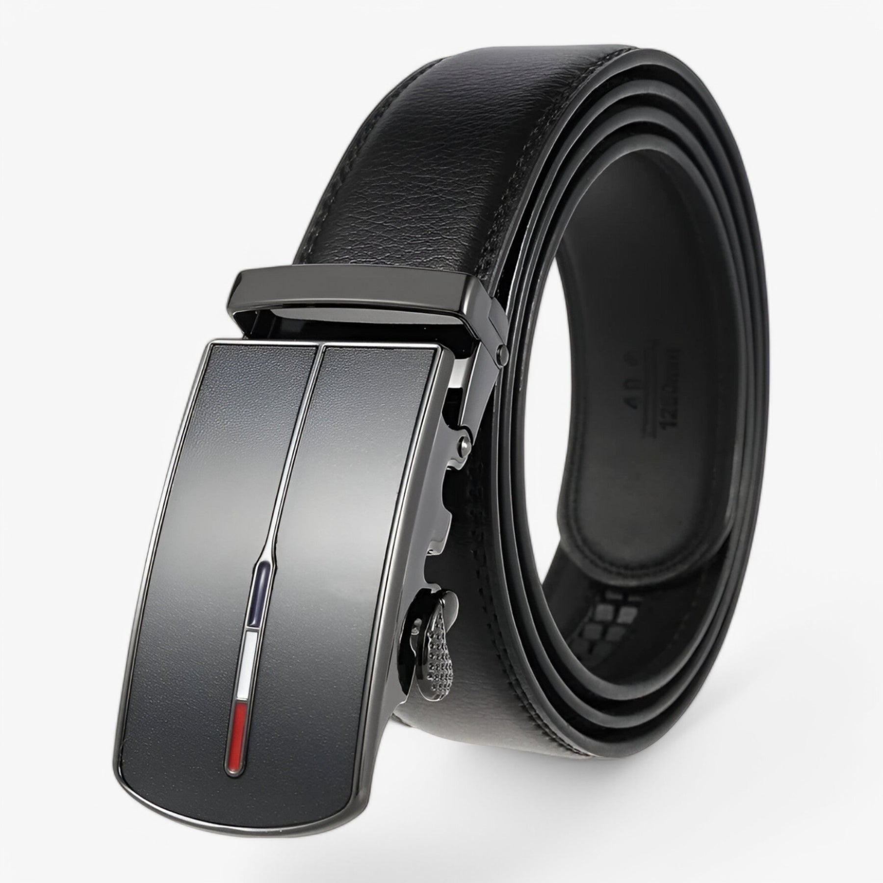 Belt : Riem Heren Zwart - Duurzame Leren Herenriem met Roestvrije Gespen in Zwart van Pantino