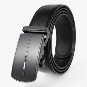 Belt : Riem Heren Zwart - Duurzame Leren Herenriem met Roestvrije Gespen in Zwart van Pantino