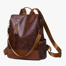 bags : Rugzak Zwart - Stijlvolle Vintage - Perfect voor School en op Reis in Bruin van Pantino