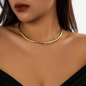 Choker Necklace : Gouden Choker Enkele - Elegante Stilmogelijkheid voor Elke Feestlook Dames Zilverkleurig - Zilverkleurig in goudkleurig van Pantino