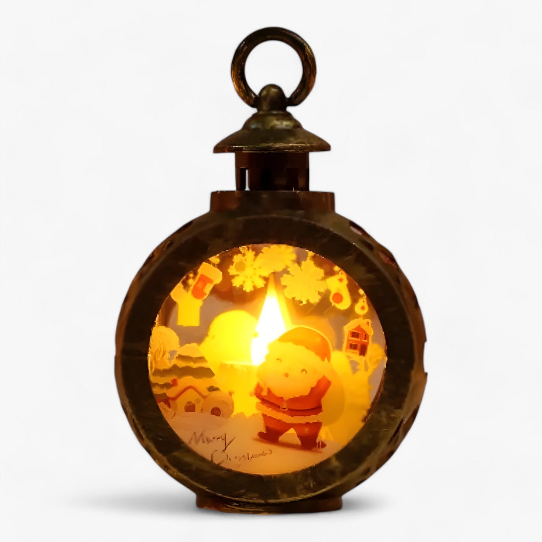 outdoor equipment : Kerstman Sneeuwpop Lamp - LED Lantaarn met Vlam Simulatie voor Buitendecoratie in 8 S 8.5x12cm van Pantino