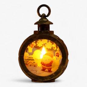 outdoor equipment : Kerstman Sneeuwpop Lamp - LED Lantaarn met Vlam Simulatie voor Buitendecoratie in 8 S 8.5x12cm van Pantino