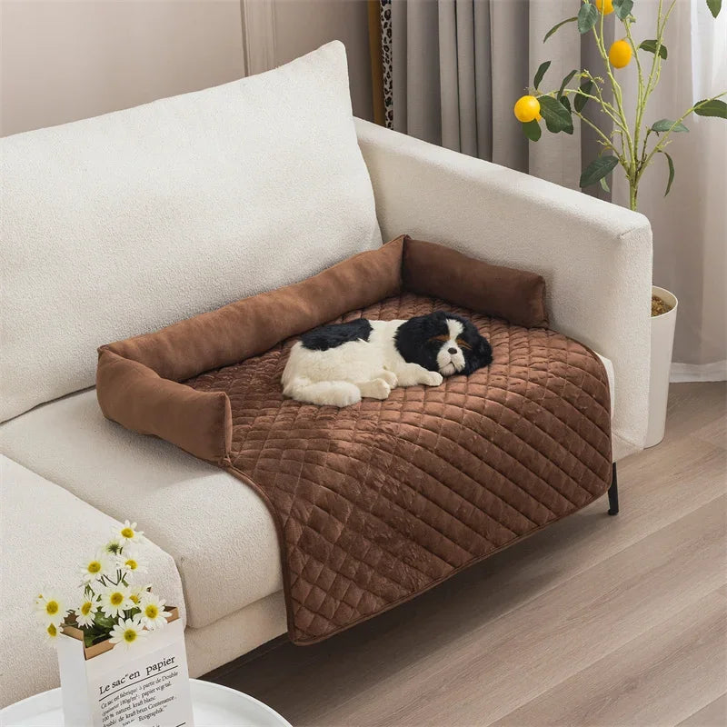 pets : Velvet Hondendeken Bank met Beschermrand - Bruin in Bruin van Pantino