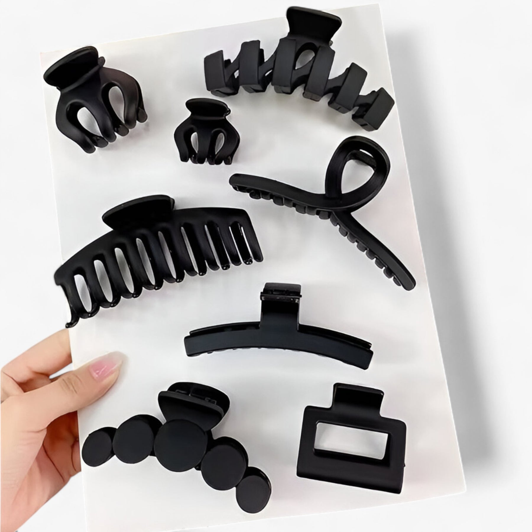 Hair Clip Set : Haarspeld Blauw - Set van 8 Stijlvolle Haarspelden in zwart van Pantino